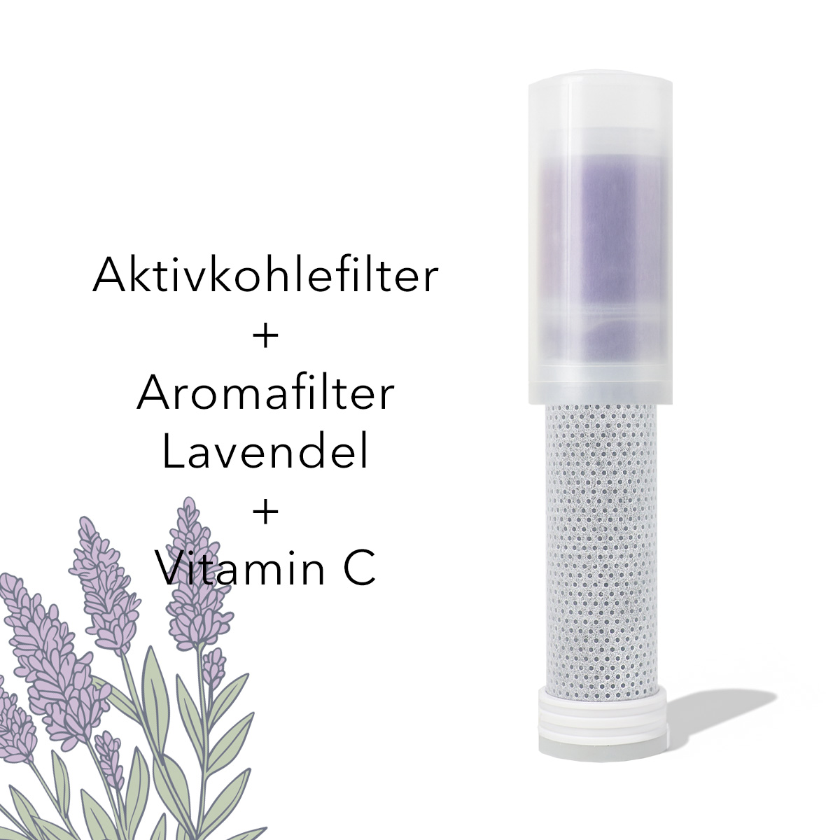 Premium Filterduschkopf - Wechselfilter mit Lavendel-Duft