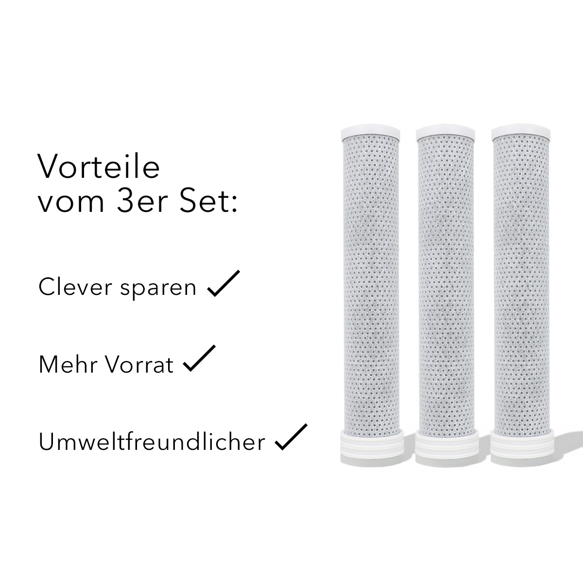 Premium Filterduschkopf - 3 x Ersatzfilter-Set Aktivkohle